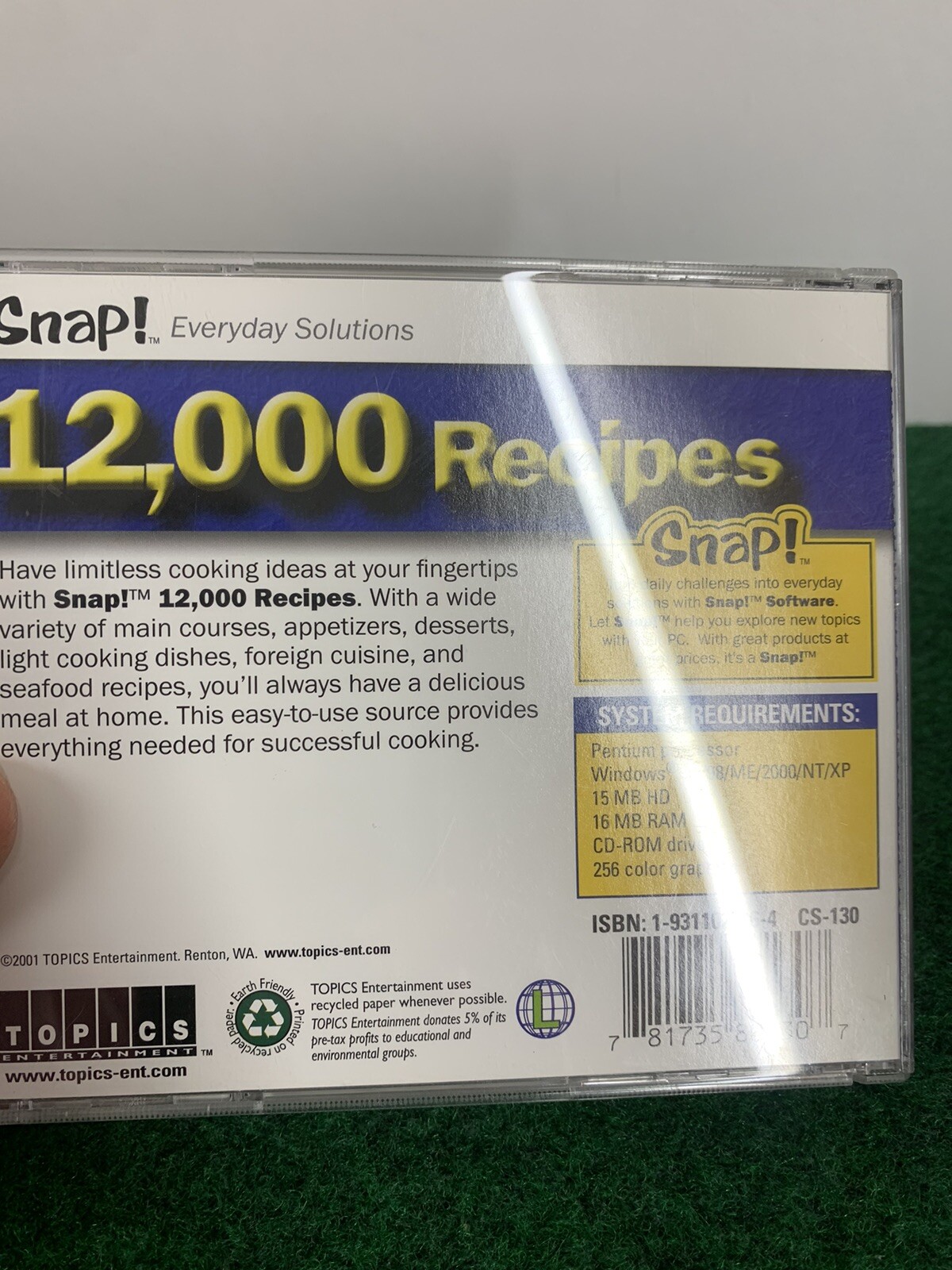 Snap Everyday Solutions 12,000 Recipes Computer Disc-(2001)
