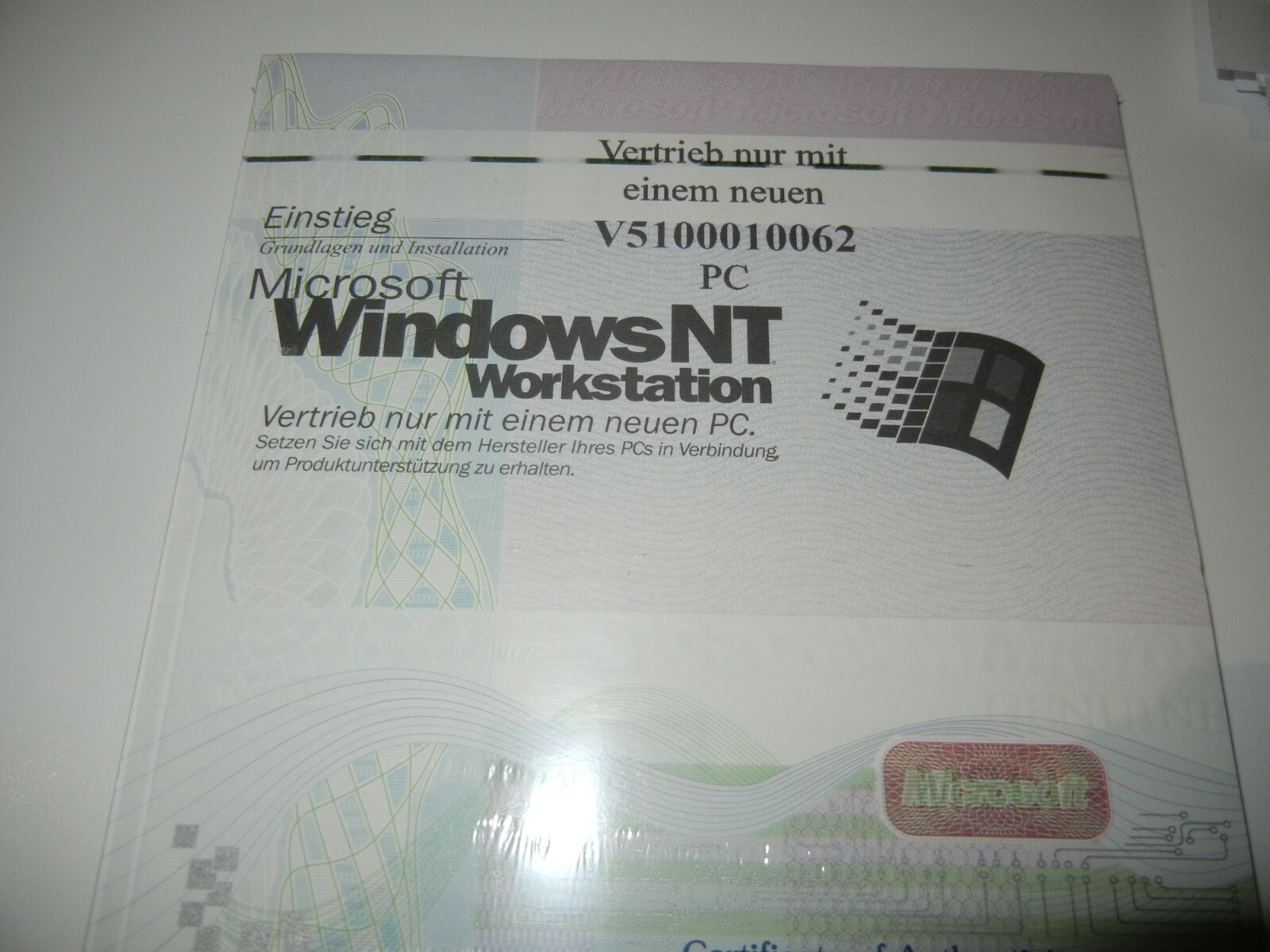 Microsoft NT 4.0 License X04-15749 Original Boxed