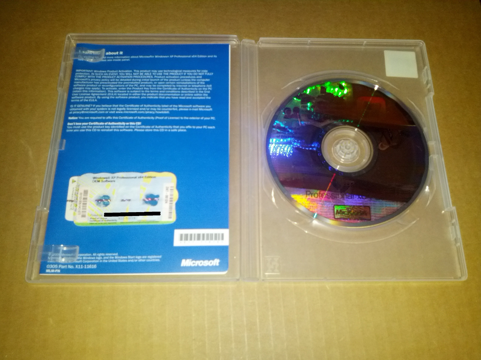 Microsoft Windows XP Pro X64 (X10-52148, X11-11616, X11-11604) ZAT-00124