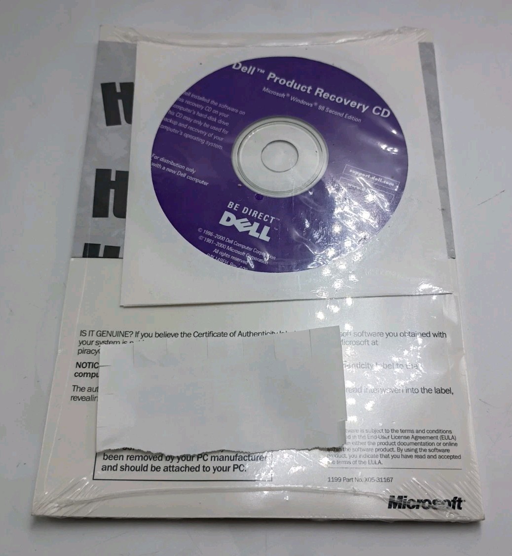 Getting Started Microsoft Windows 98 Second Edition for Dell PC – CD & Booklet