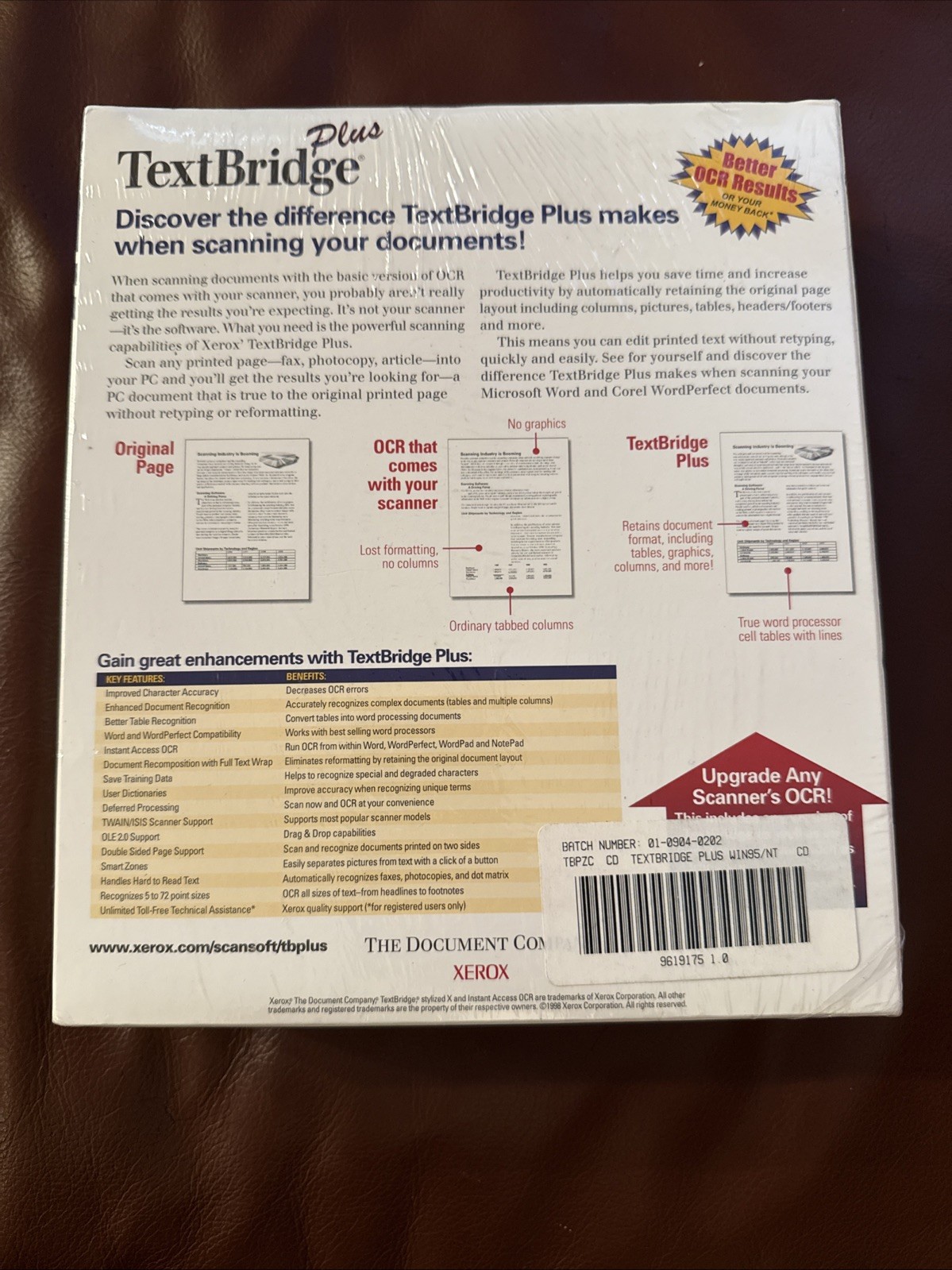 Xerox TextBridge Plus For Windows 95 NT 4.0 RARE NEW NOS VINTAGE