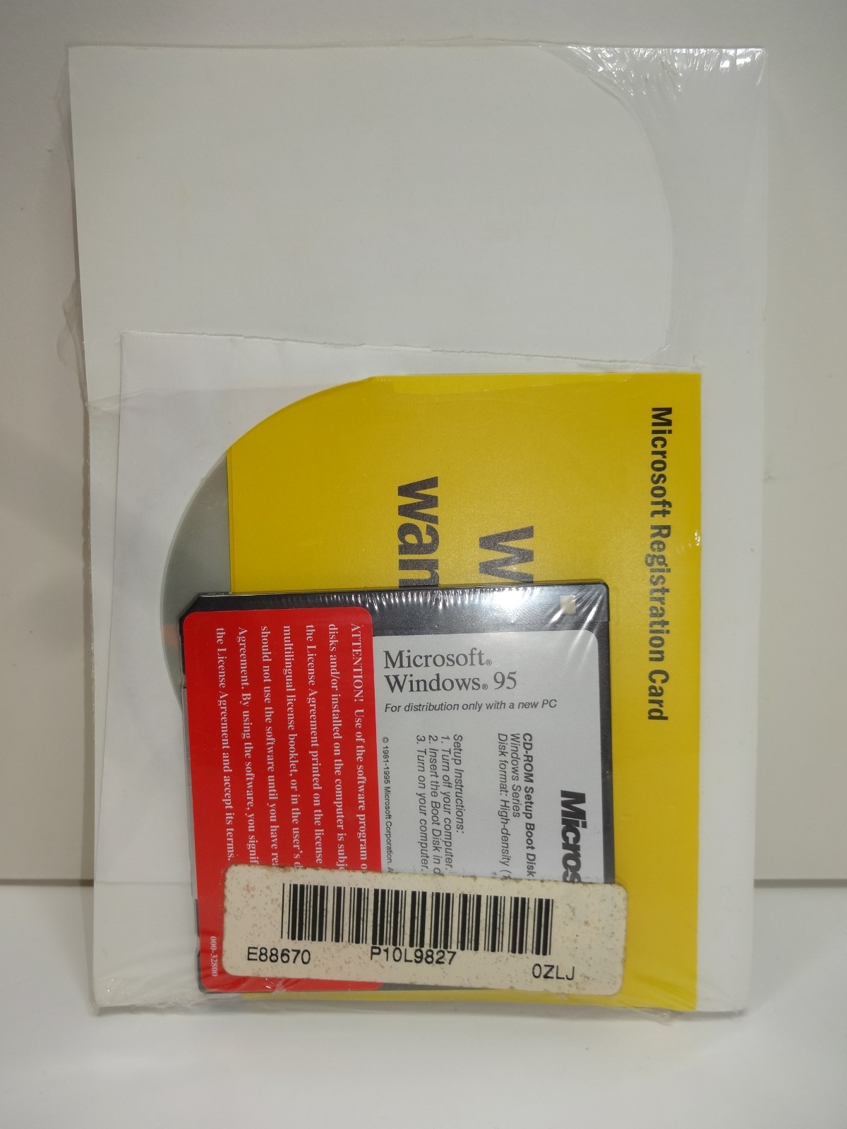 Microsoft Windows 95 CD Boot Disk Manual with COA for IBM PC