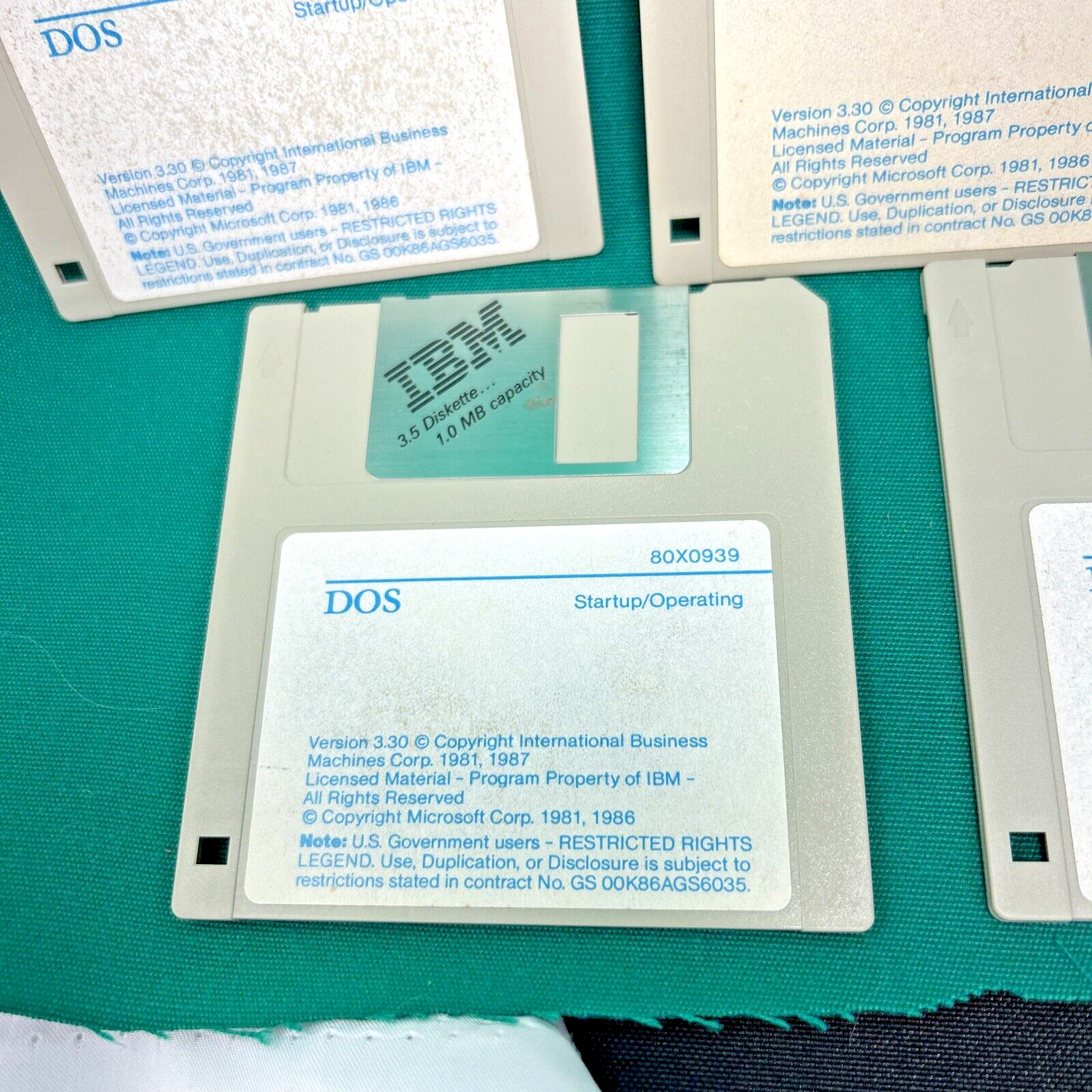 IBM OEM PC DOS 3.30 Startup/Operating – (5) 3.5″ Floppy Diskette 1987 Vintage