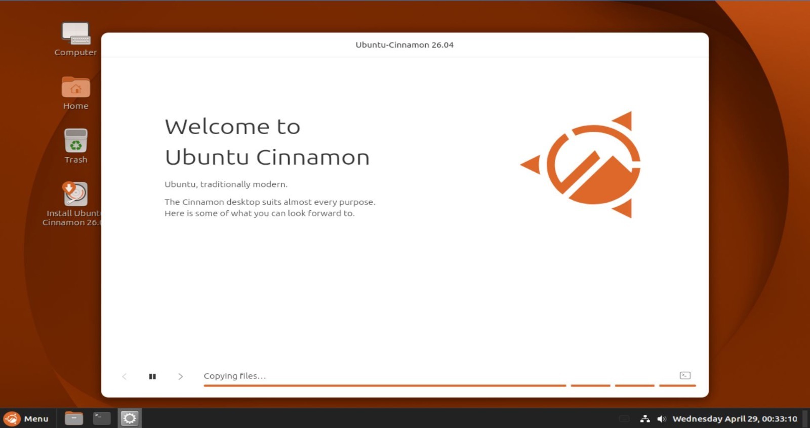 Ubuntu Cinnamon 26.04 LTS USB Live/Installer (Released April 25th, 2026) USA