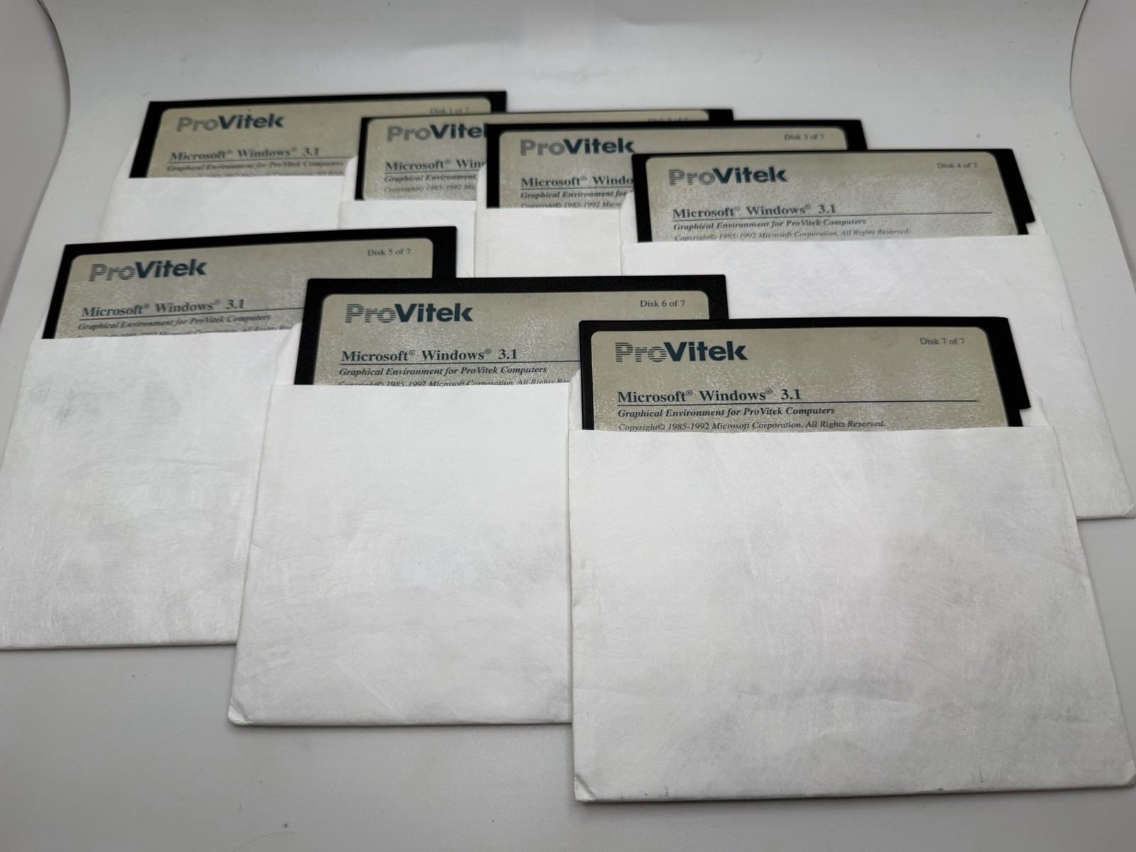 Vintage ProVitek 5.25″ 7 Floppy Discs Microsoft Windows 3.1