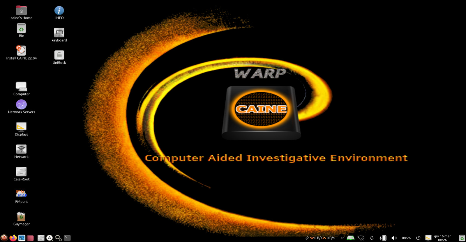 CAINE 13 Warp Forensic Environment Linux OS | 64Bit | Live Boot USB/DVD | MAC/PC