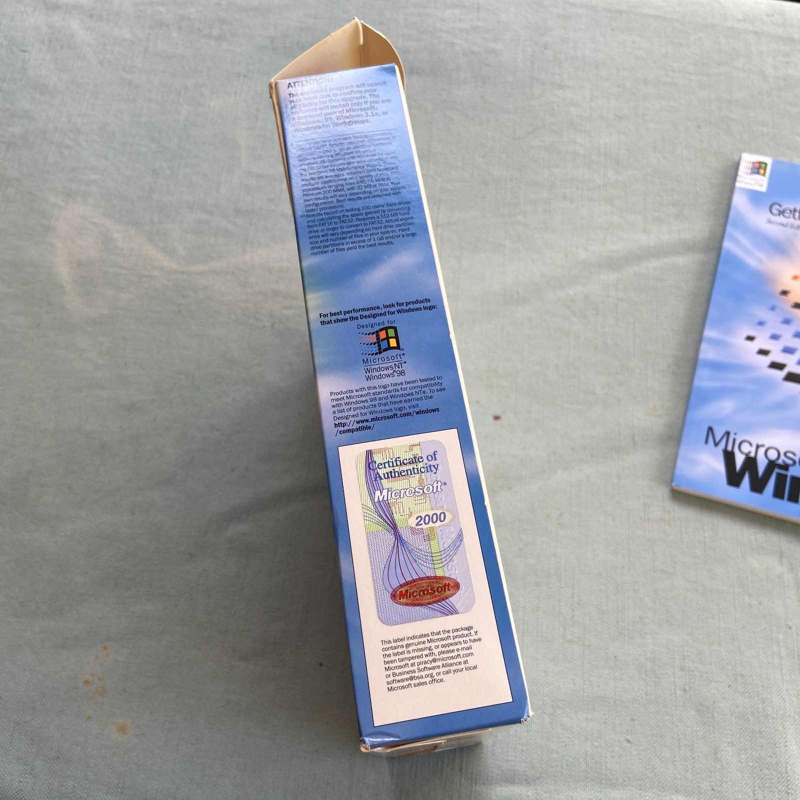 Microsoft Windows 98 Second Edition SE Upgrade Original Sleeve Box Art Book Key
