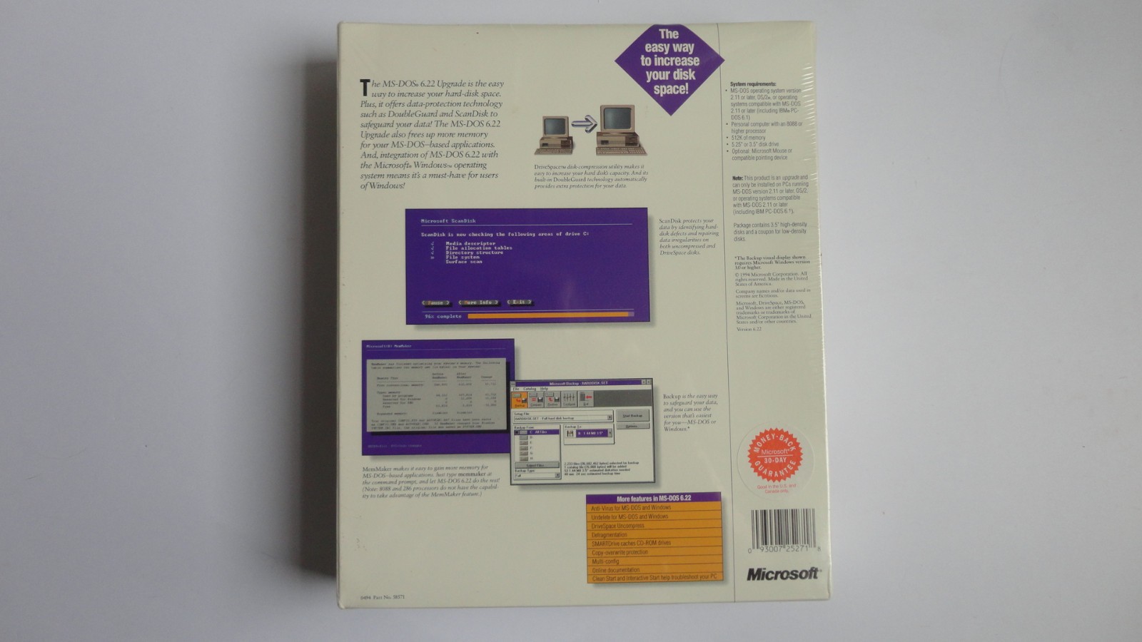 Vintage Microsoft MS-DOS 6.22 Upgrade 3.5″ Floppy Disks New Sealed Retail Box