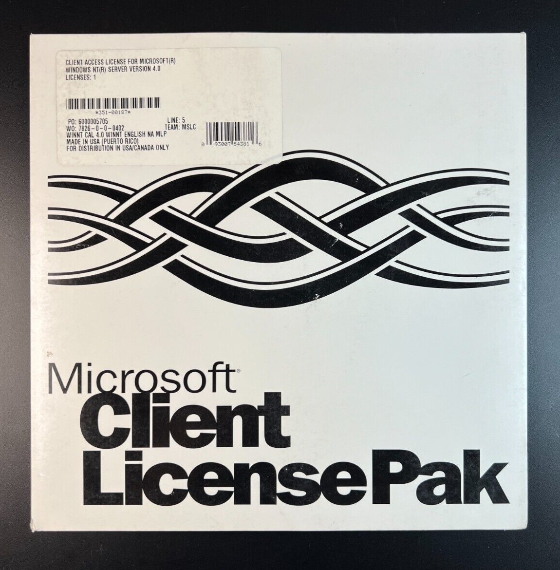 Microsoft Windows NT Server 4.0 CAL 1 Client Access License