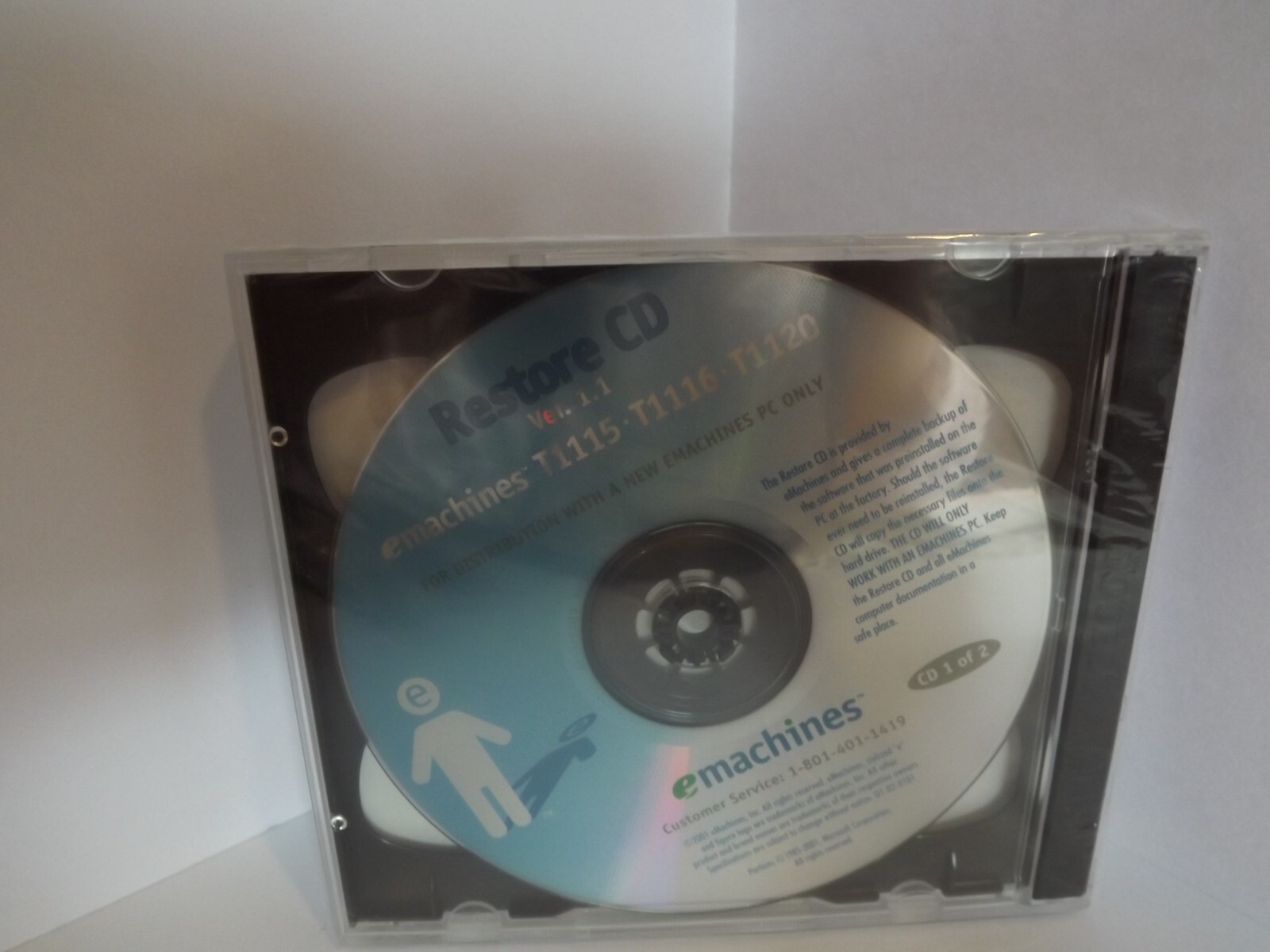 Restore CD emachines Version 1.1 T115, T1116, T1120 SEALED!