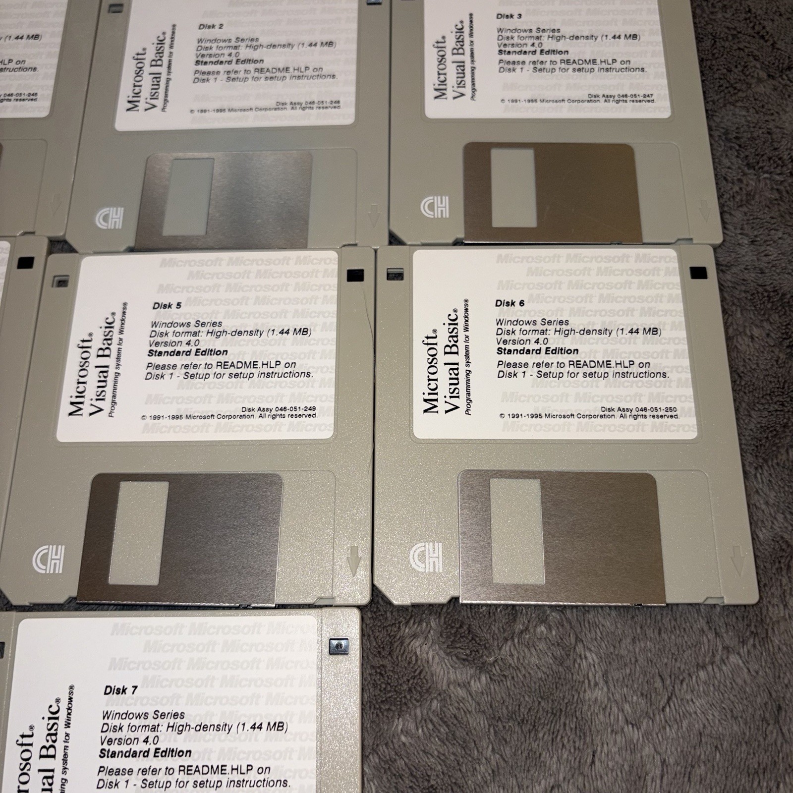 VTG Windows Series Microsoft Visual Basic 4.0 1.44MB Floppy Disks Set 7 Standard