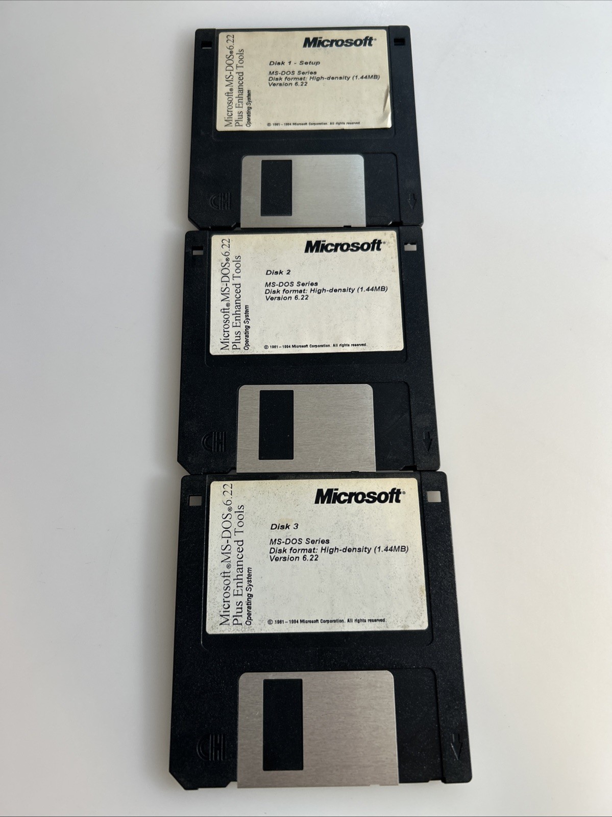 Microsoft MS-DOS Plus Enhanced Tools 3.5” Floppy Disks 1-3 Untested abbs