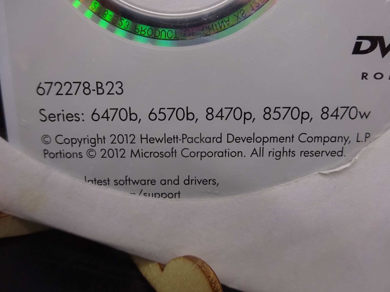 Compaq PC Application & Driver Recovery DVD Window 7, 672278-B23