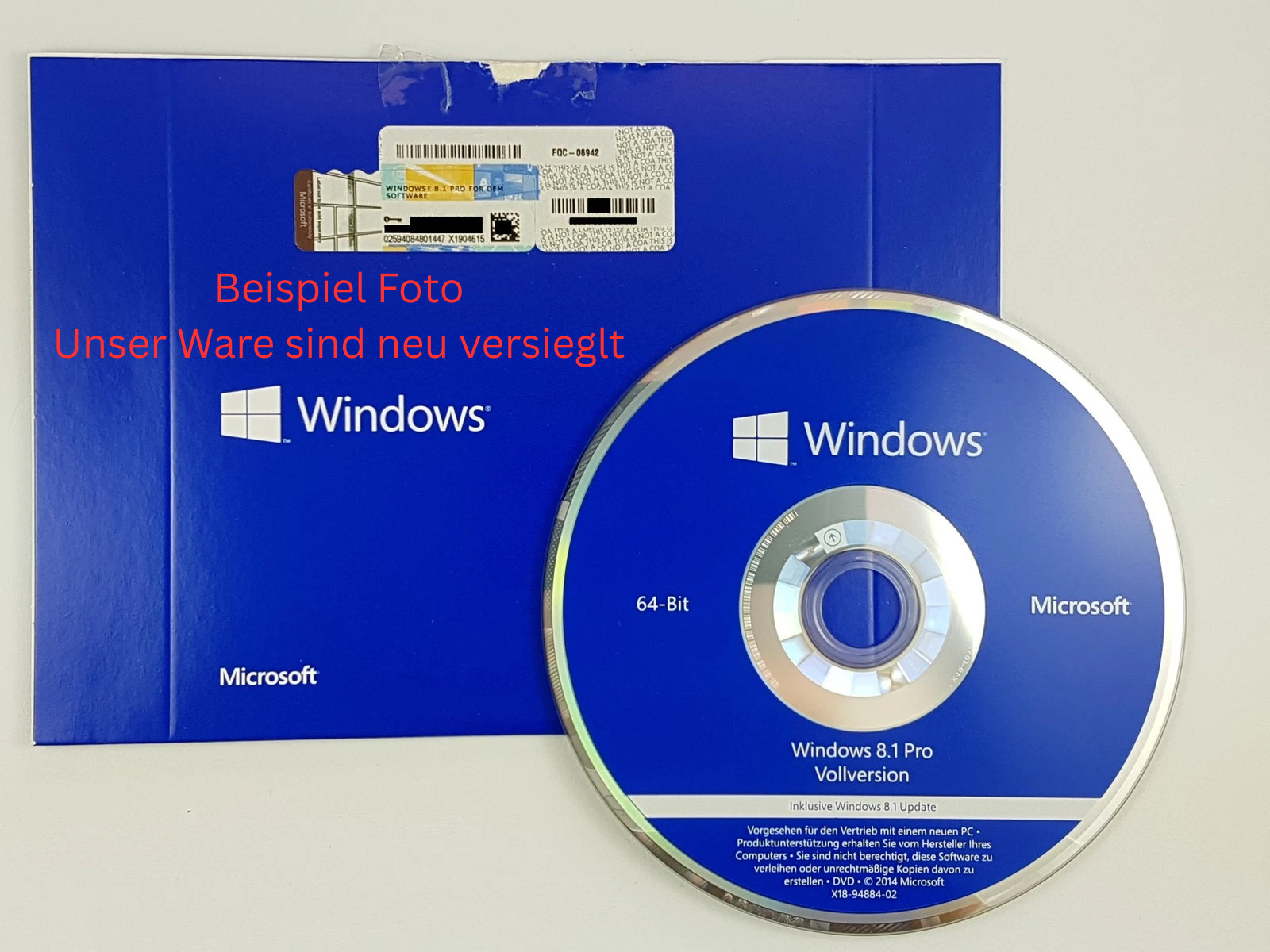 Windows 8.1 Professional x64 DVD Full Version, System Builder Full Version – New