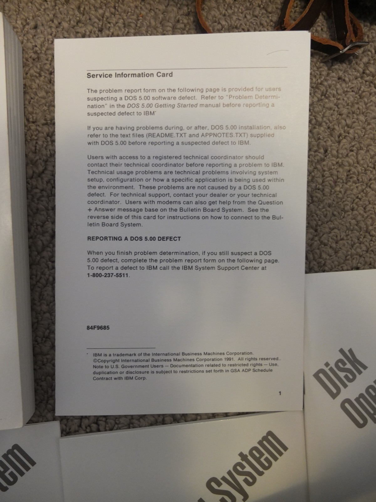 IBM DOS 5.0 on 3.5 inch disks