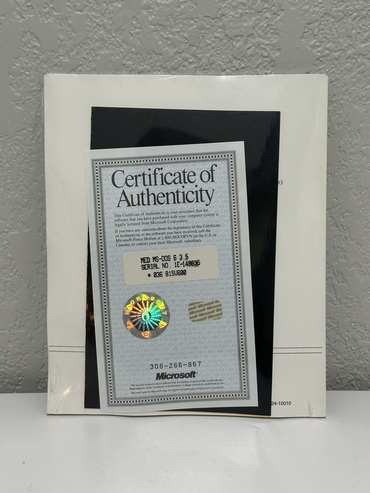 *SEALED* Microsoft MS-DOS 6 3.5″ Floppy Concise User’s Guide w/ Certificate