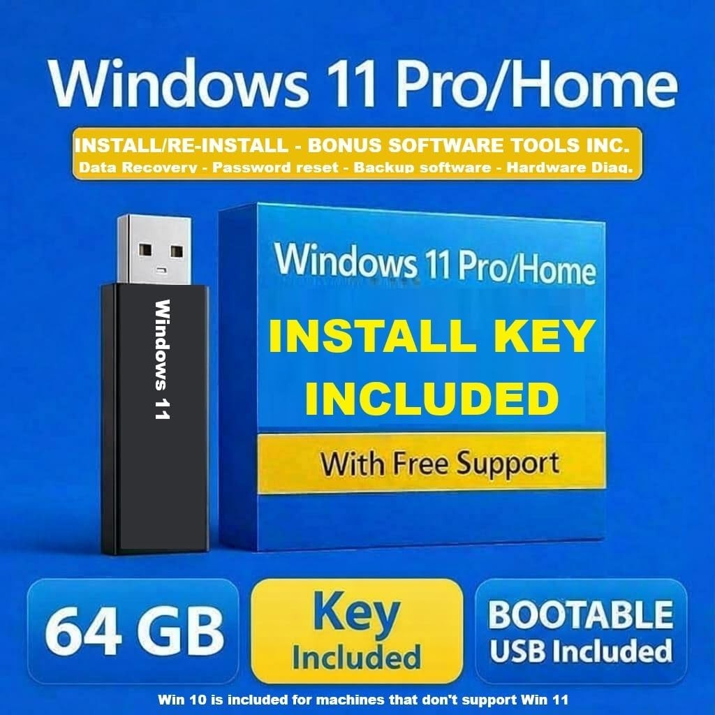 Bootable USB for Install & Reinstall Window 10 and Window 11 with Install Key…