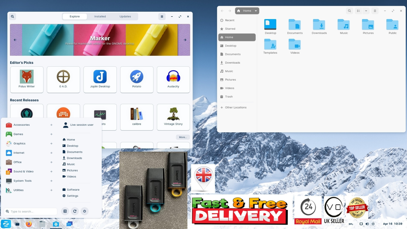 Zorin 17.1, 16.3 or 15.3 Linux OS 64bit 32bit DVD or USB Drive / Live /Bootable