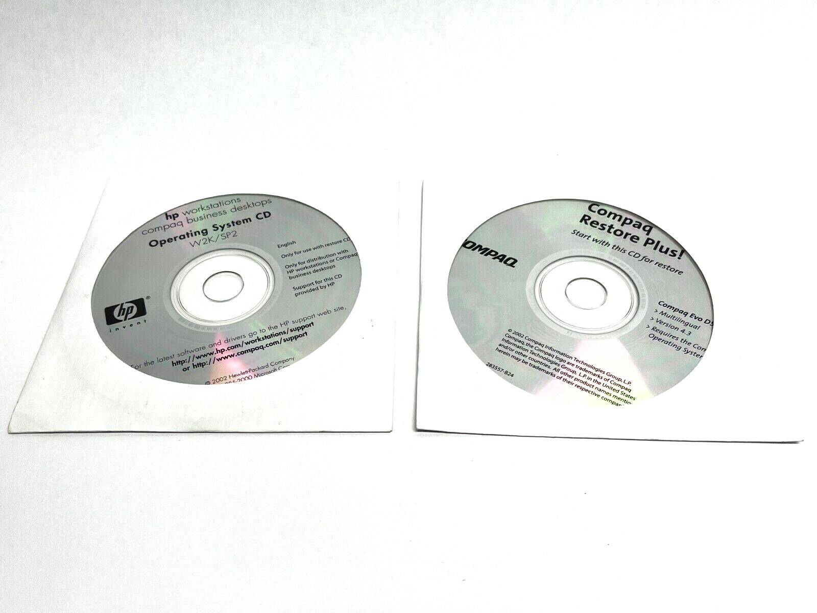 Compaq Restore Plus Version 4.3 CD 283558-B24 w/ Operating System 307110-001 CD