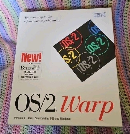 Vintage IBM OS/2 Warp v3 Red Spine Box CD-ROM Edition with Boot Floppies Manuals