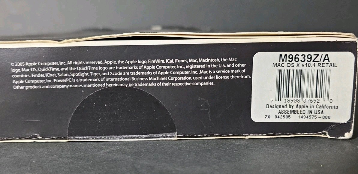 Apple Mac OS X 10.4 Tiger Full Version for Mac M9639ZA New Sealed NIB *Read*