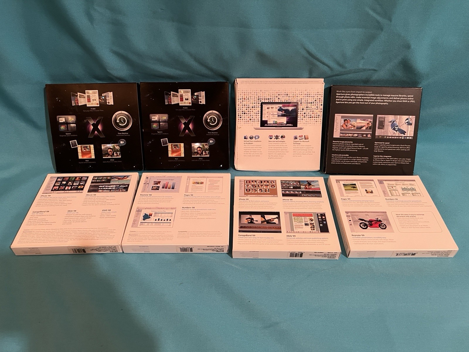 Apple Mac OS X Leopard, Snow Leopard, iLife, iWork, Aperture HUGE Retail Lot