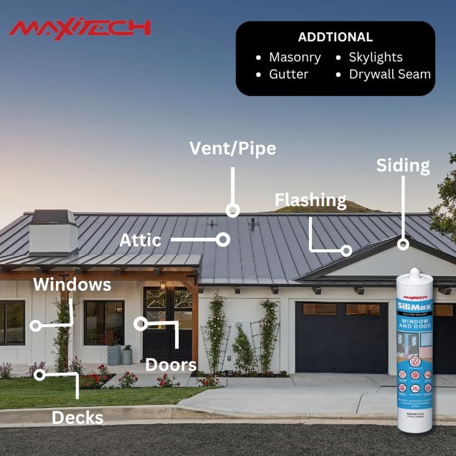 Window & Door – 100% Silicone Caulk White, Window Seal, RTV Silicone Seala