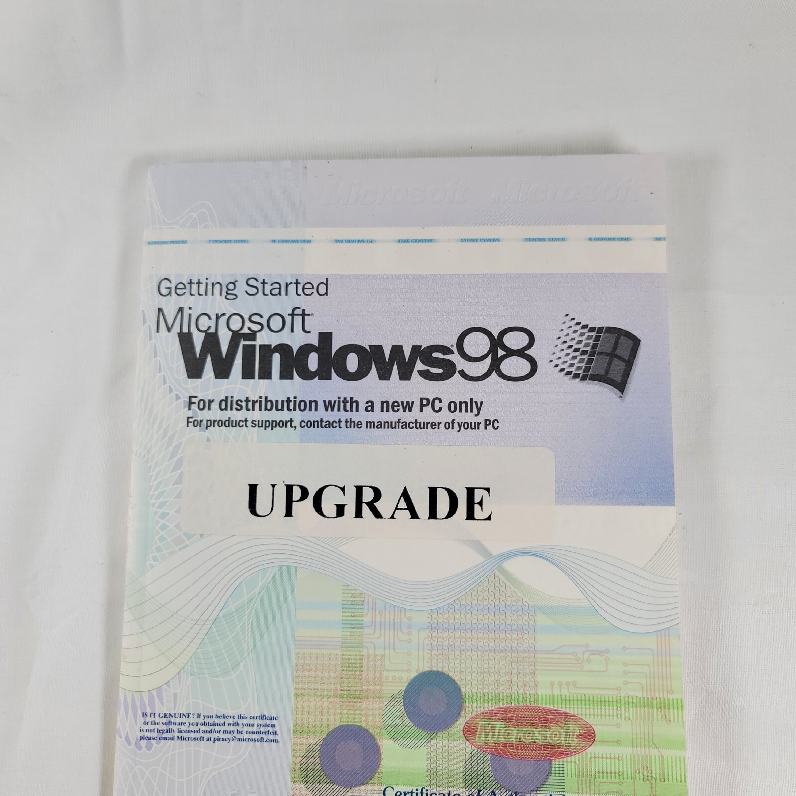 Windows 98 for PC CD Product Key Only – CoA and Getting Started guide Gateway
