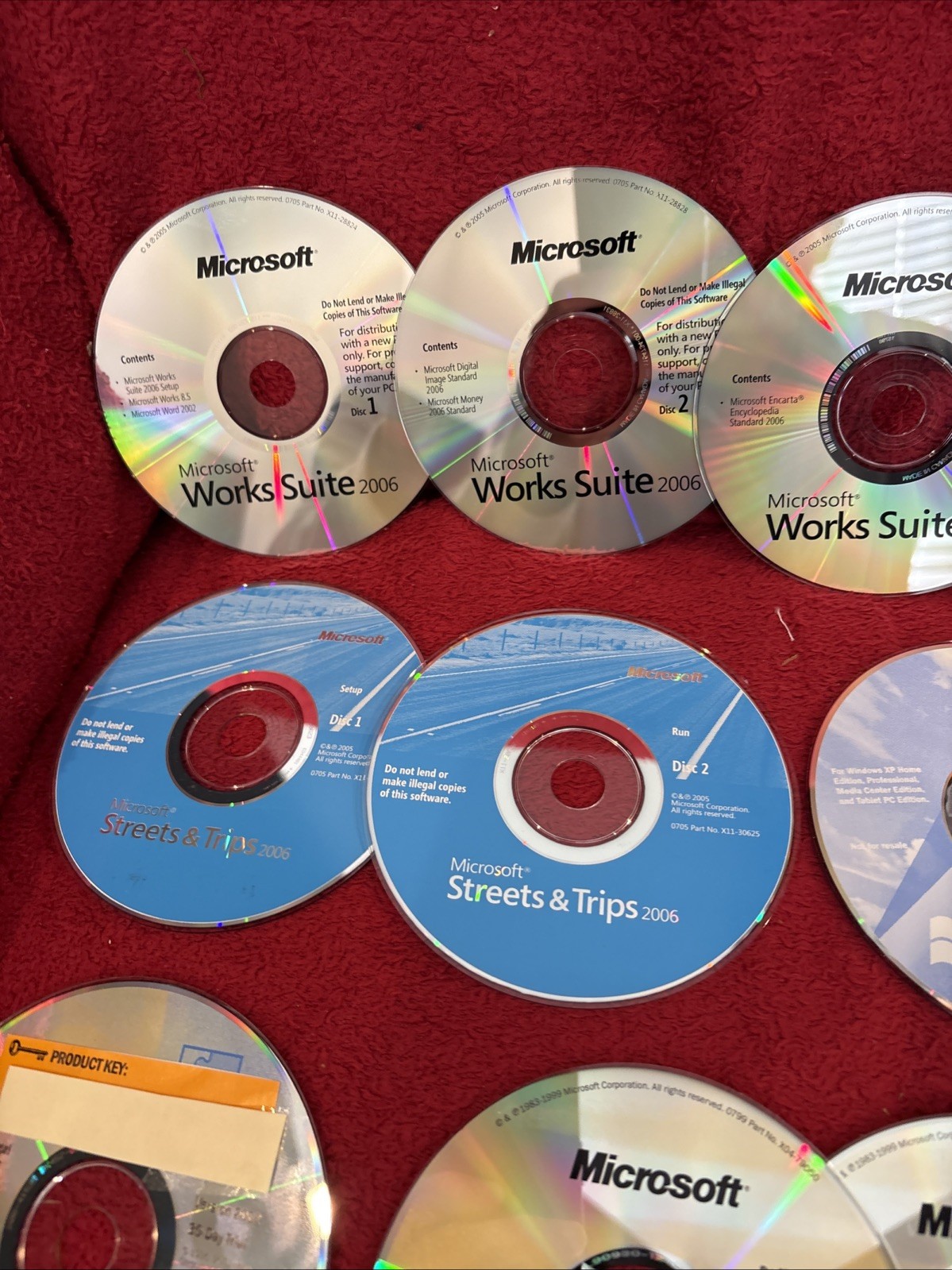 Lot Of 20 Vintage Microsoft Software CDs Office Flight Simulator Works XP Trips
