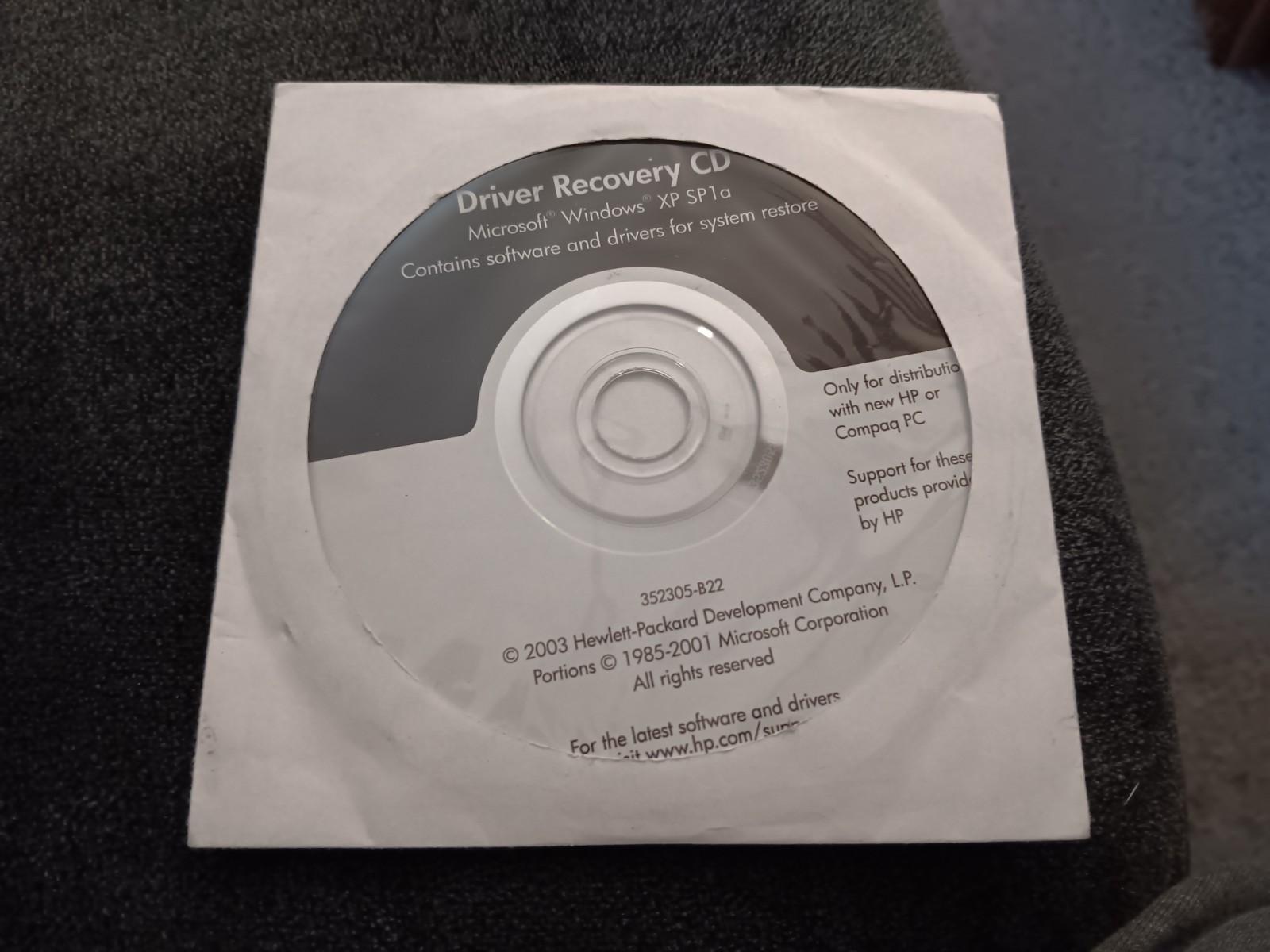 Windows XP Driver recovery CD HP and Compaq