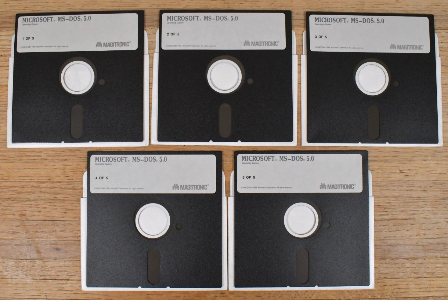 Vtg 1988 MS-DOS + Windows 3.1 Operating Systems on 5.25″ Floppy