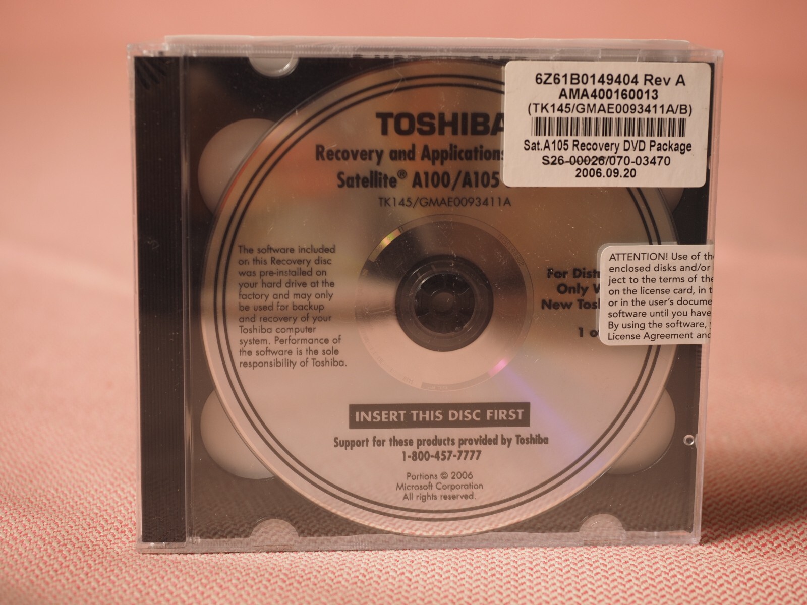 Toshiba Satellite A100 / A105 Recovery and Applications