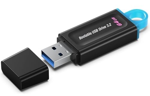 64GB Bootable USB Drive 3.2 for Windows Install & Recovery, UEFI/Legacy Support,