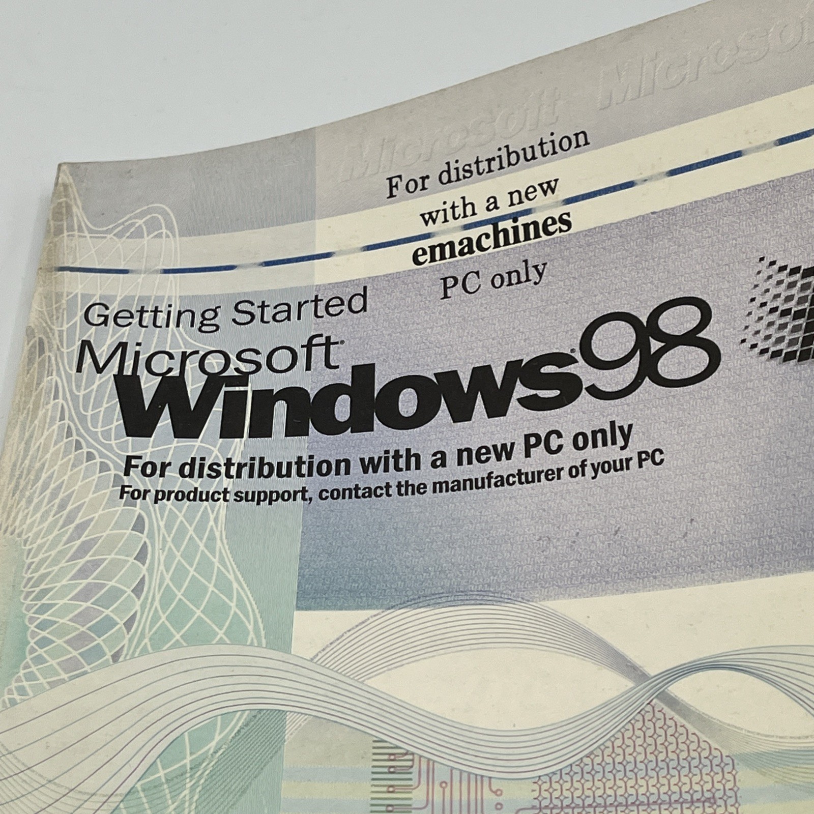 Vintage Microsoft Windows 98 Getting Started PC Book Manual Booklet For Emachine