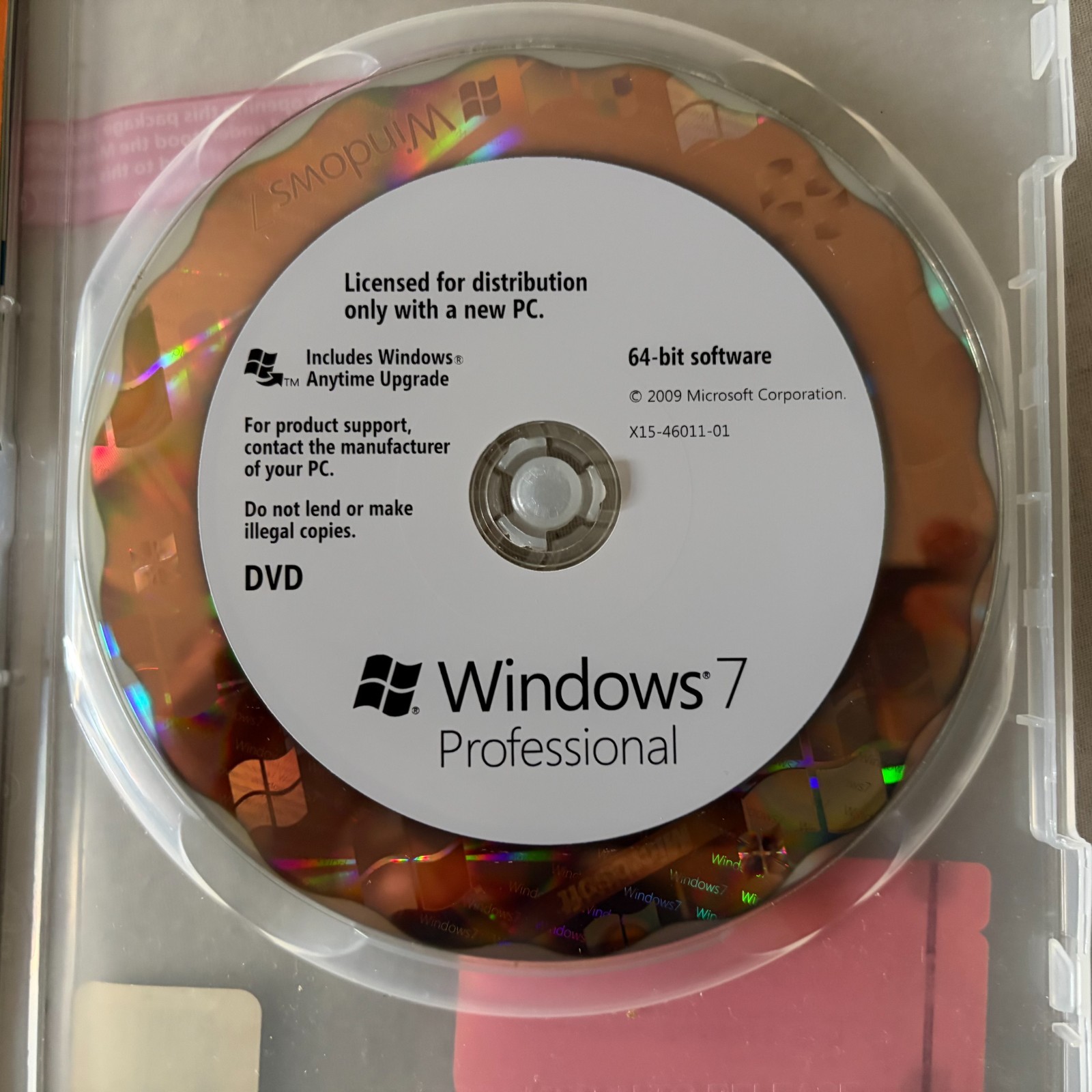 Microsoft Windows 7 Professional Full 64 bit DVD Version MS WIN PRO =NEW =