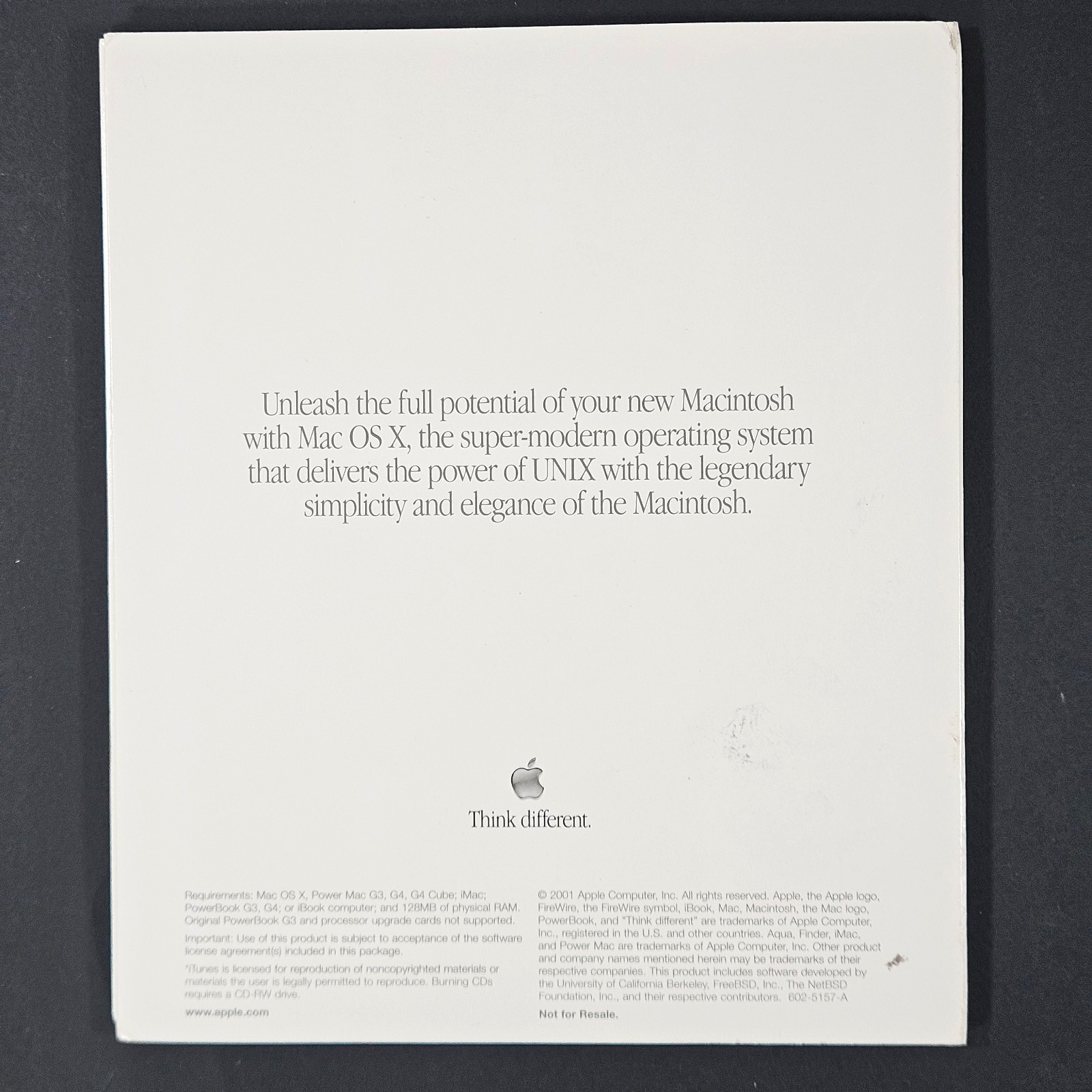 Apple Mac OS X Version 10.1 Upgrade CD with Original Packaging