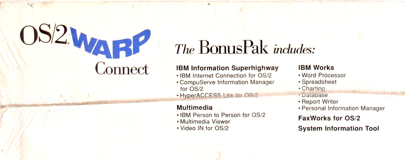 NEW SEALED IBM OS/2 Warp Connect Version 3 CD-Rom Vintage Computer Software