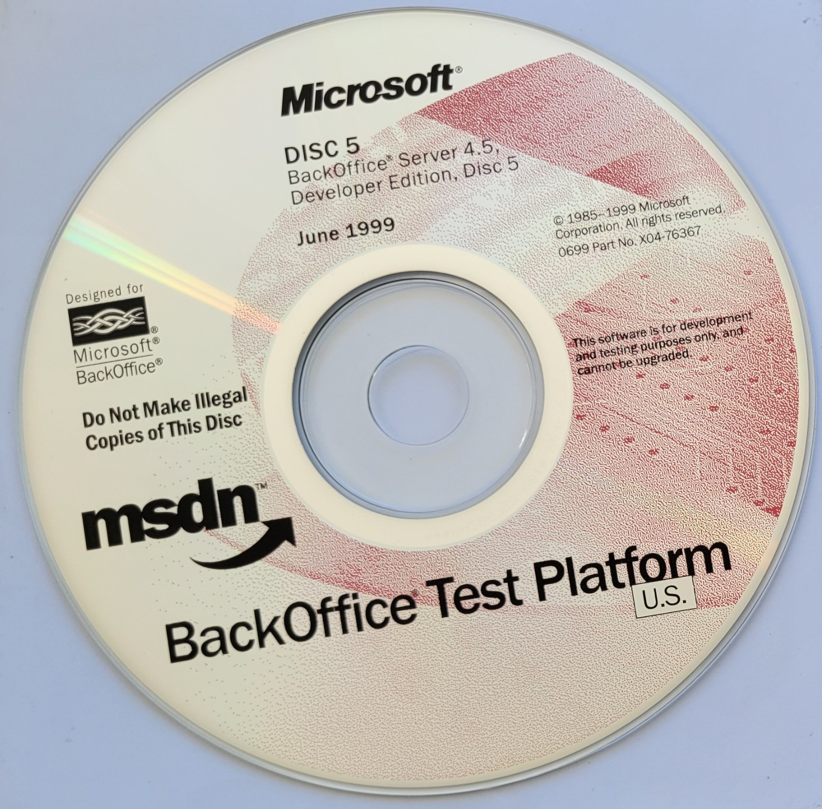 Vintage – Microsoft BackOffice Server 4.5 Developer Edition, 7 CDs, 1999