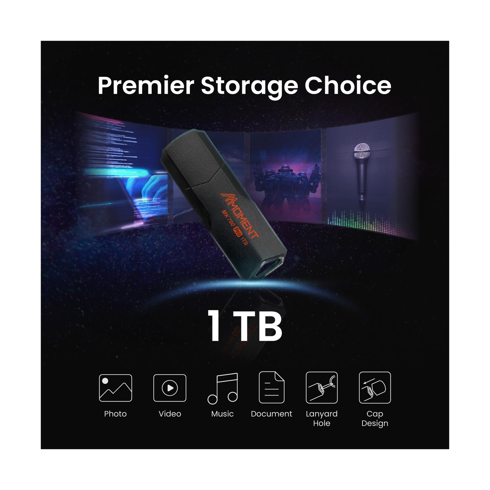 MMOMENT MK700 1TB USB 3.2 Gen2x1 Flash Drive, Read Speed up to 600MB/s, Write…