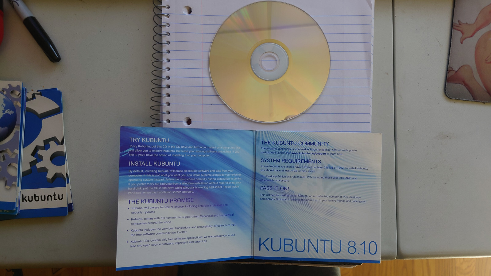 Rare Vintage Kubuntu Linux 8.10 Desktop Edition Official Live CD