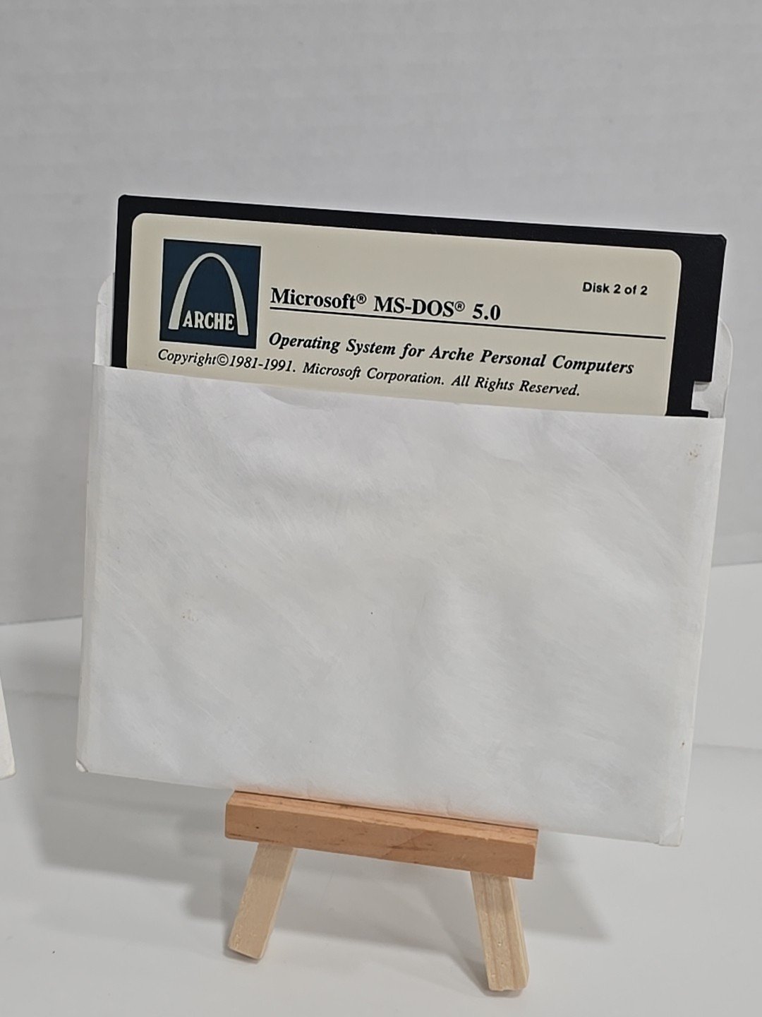 🕹 Microsoft MS-DOS 5.0 Operating System 5.25″ Floppy Disks 1 & 2 for ARCHE PC’S