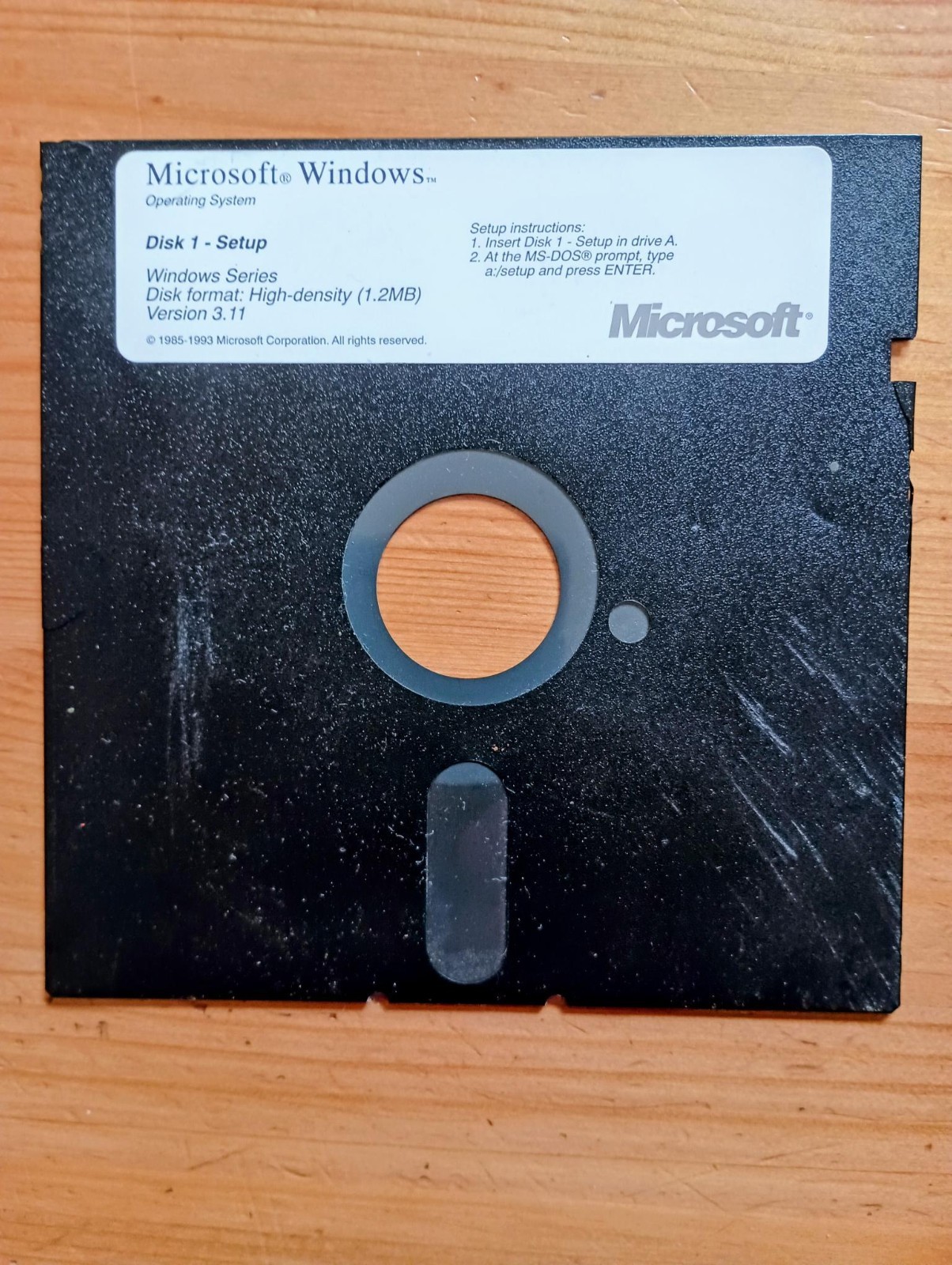 Microsoft MS-DOS 5 5.25″ Floppy Disk, Set up Disk 1 only