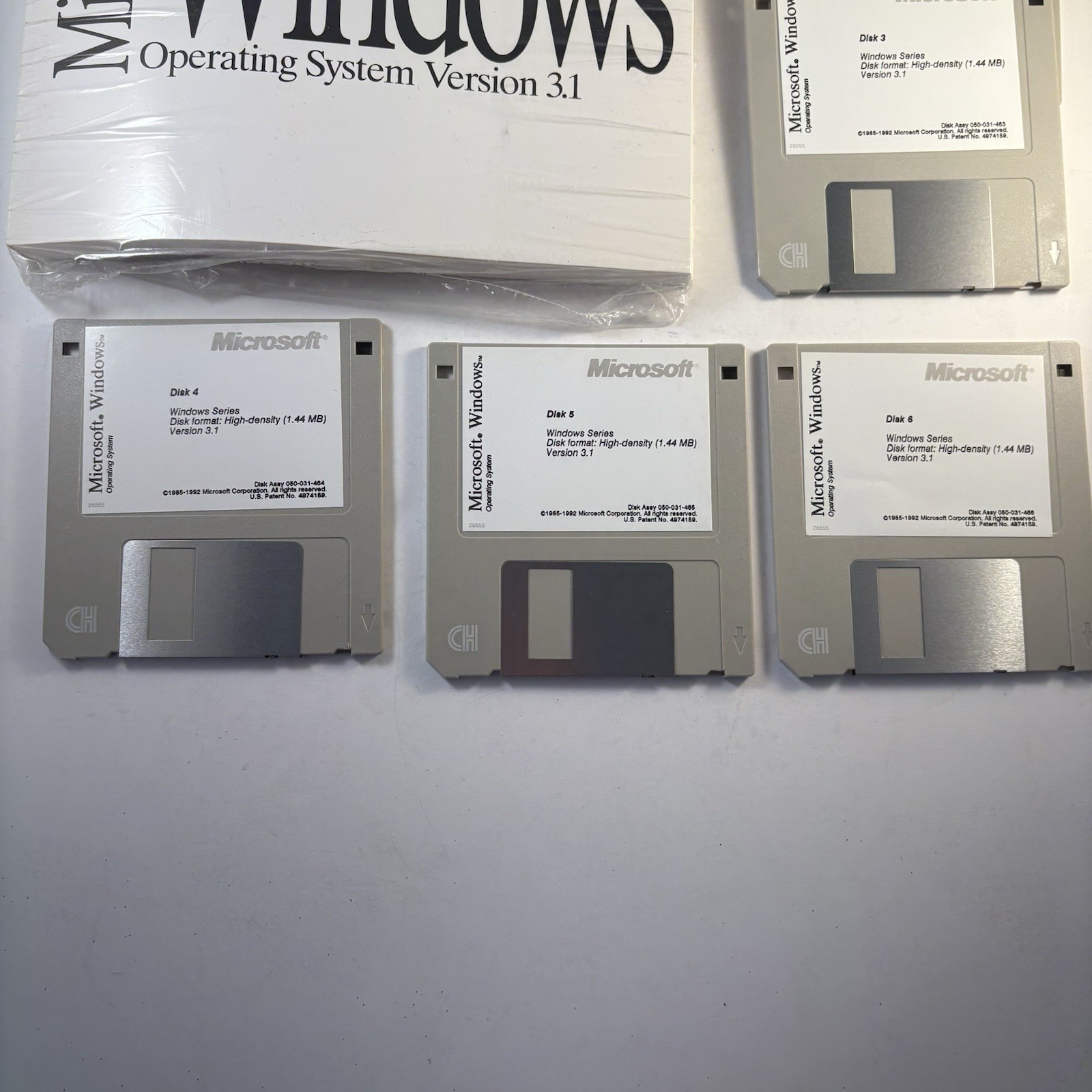 Microsoft Windows 3.1 Operating System Boxed Set Manual 3.5″ Floppy Un-Tested