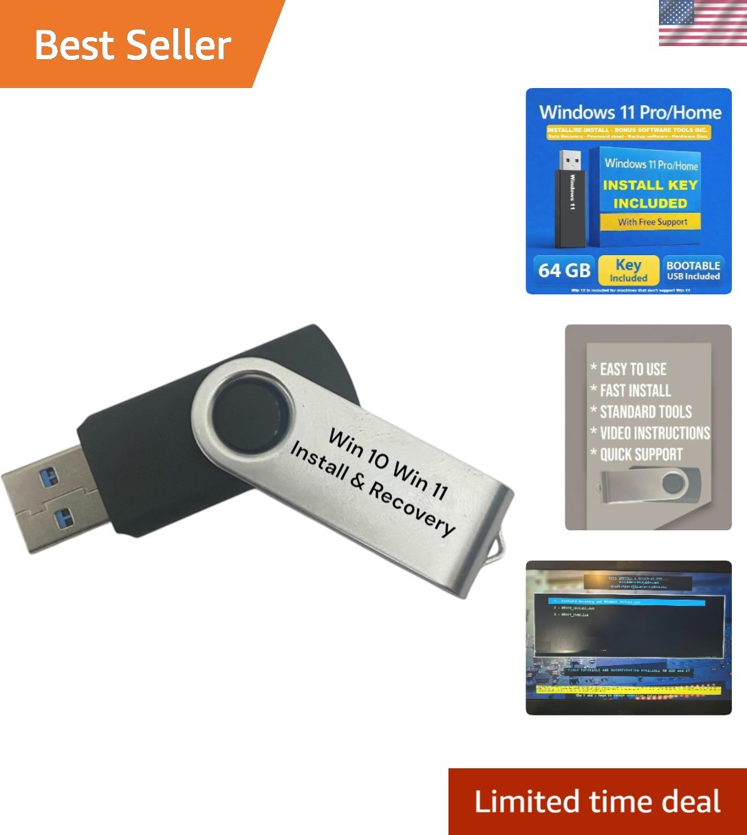 Bootable USB for Install & Reinstall Window 10 and Window 11 with Install Key…