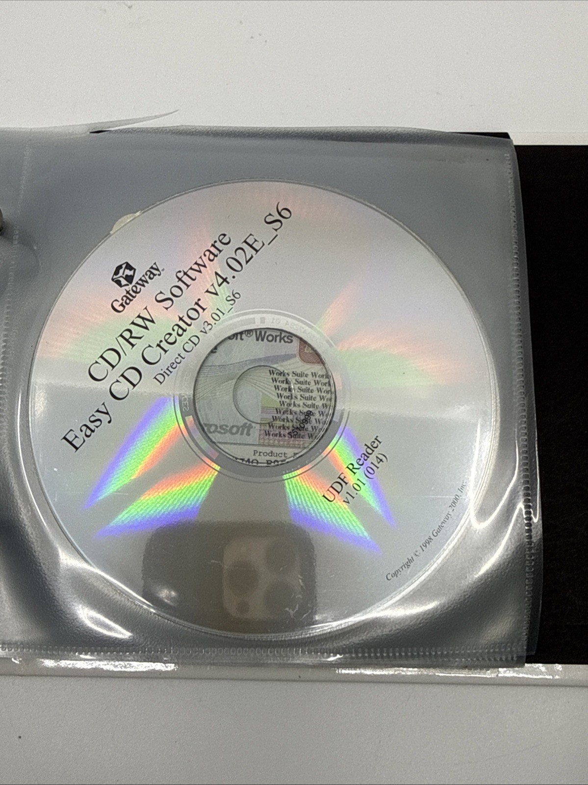 Gateway Software Storage Binder – Microsoft Works, System Restore Sound Blaster