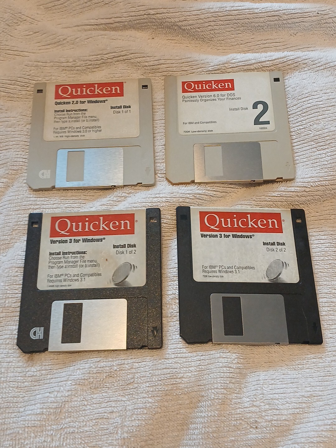 Vintage Quicken Deluxe For Windows 3.5 Floppy Disks Random Disk Lot Of 8