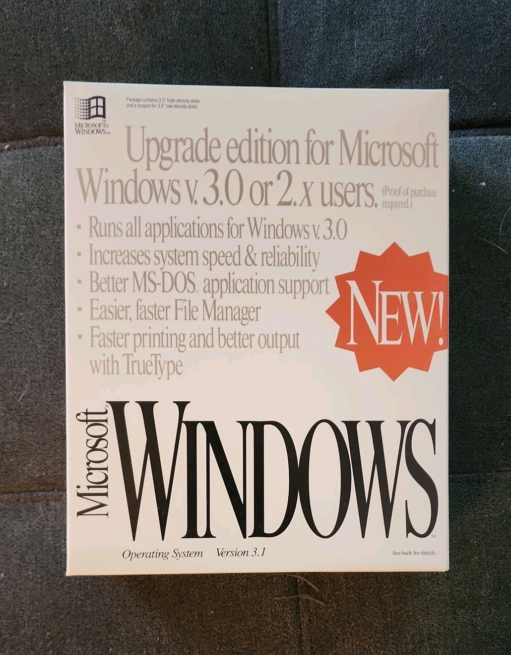 Microsoft Windows 3.1 Upgrade Edition 29220 Retail Box Floppy 3.5″ English