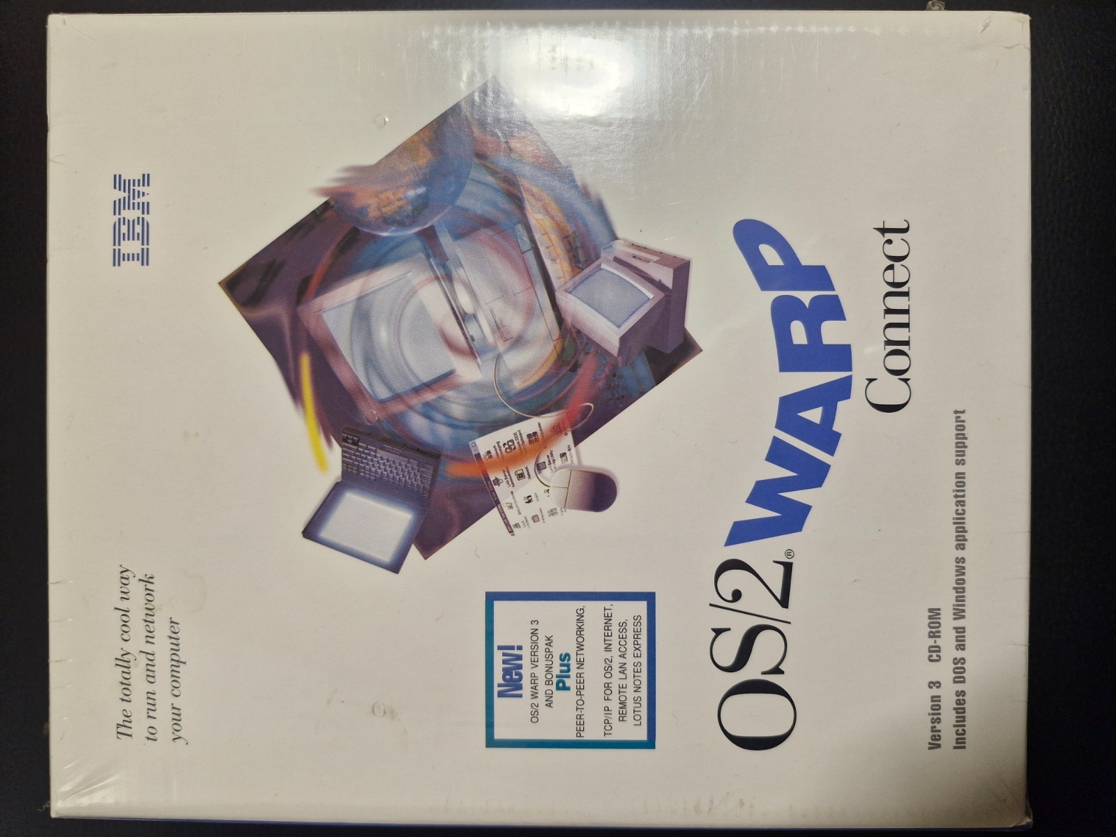 Sealed IBM OS/2 Warp Version 3 Connect + BonusPak – Vintage Big Box – AS NEW