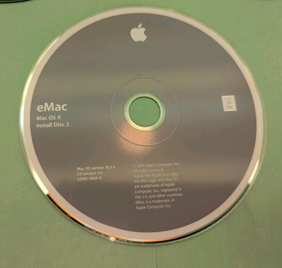 Apple Macintosh eMac (2004) Software Install/Restoration CD’s