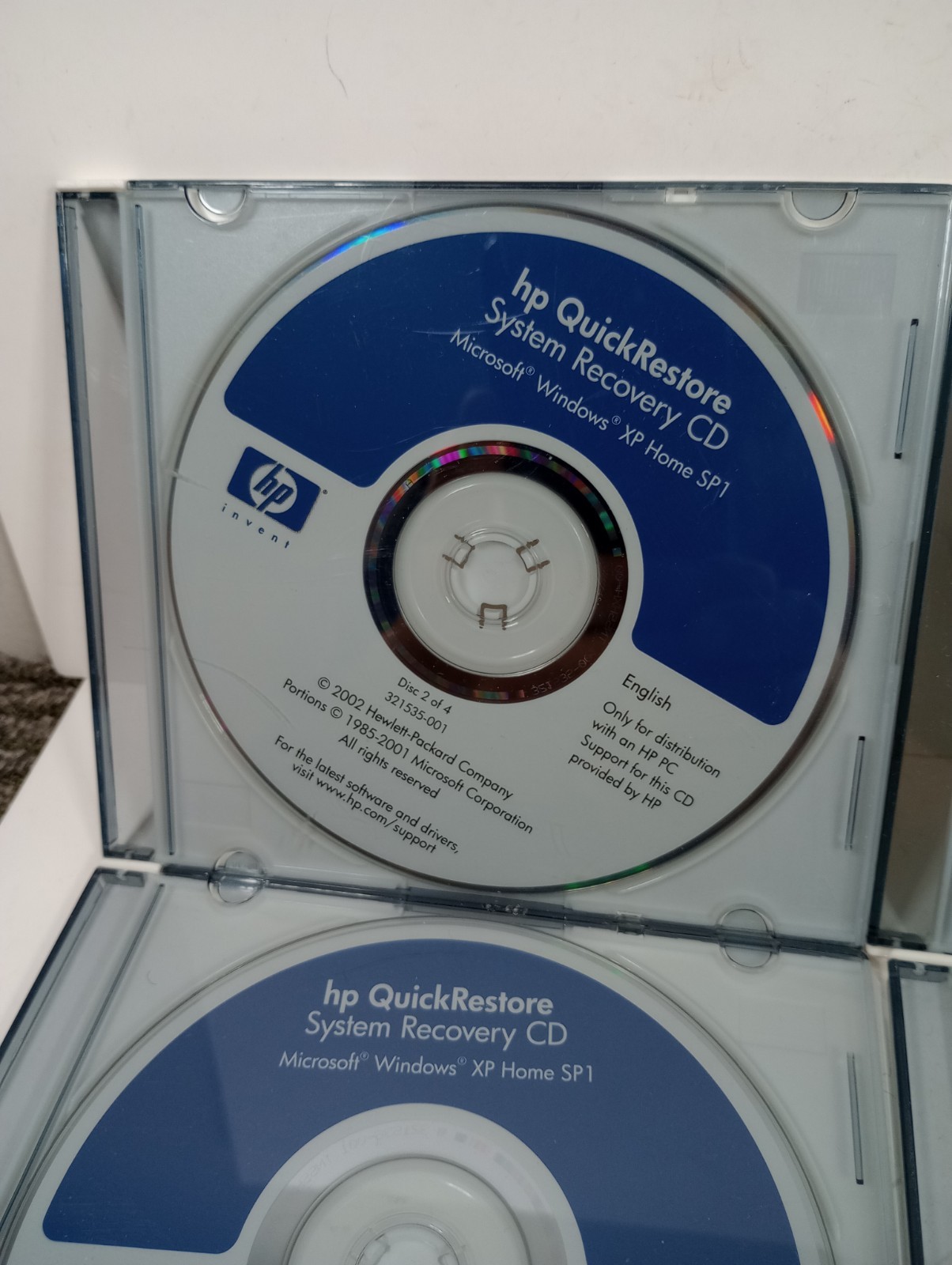 5 Hp quickrestore system 2002 cds Windows XP SP1